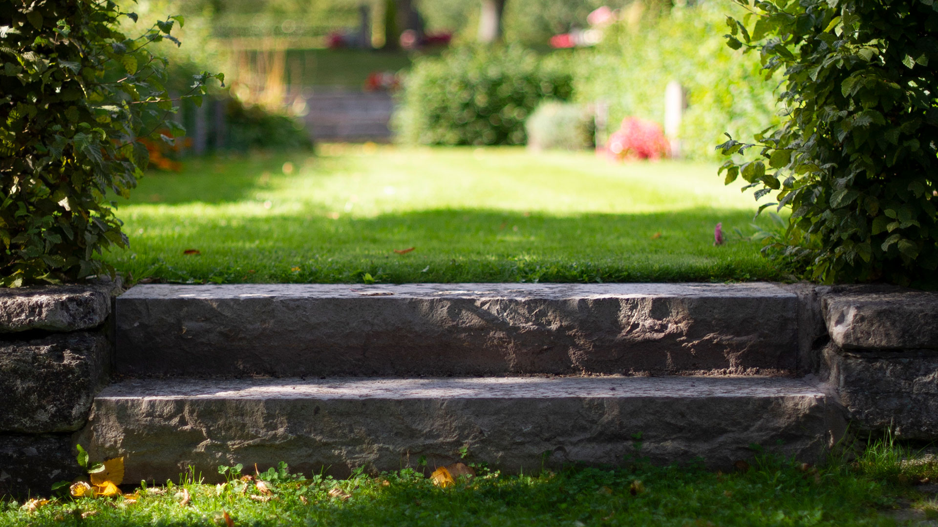 Stentrappa på kyrkogård